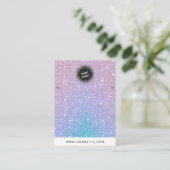 ユニコーン グリッター カスタム ロゴ イヤリング ディスプレイ ガーリー 名刺 (スタンド正面)