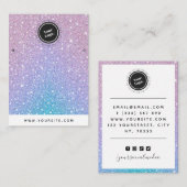 ユニコーン グリッター カスタム ロゴ イヤリング ディスプレイ ガーリー 名刺 (正面/裏面)