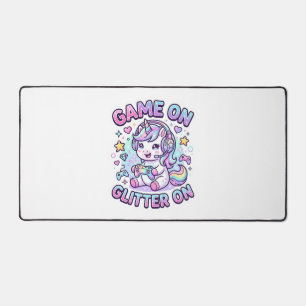 ユニコーン ゲーム グリッター グラフィック デザイン グッズ で デスクマット