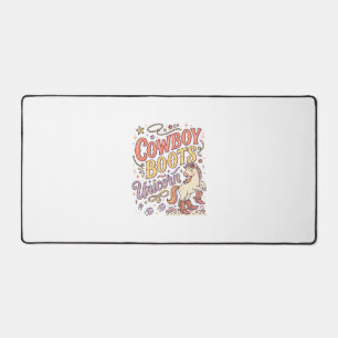 ユニコーン コウボーイブーツ ユニコーン 奇抜なデザイン Zazzle デスクマット