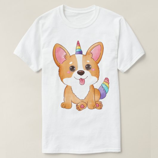 ユニコーン コーギー Tシャツ (デザイン正面)