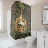 ユニコーン，ゴシックファンタジーの花，フローラモチーフ シャワーカーテン (インサイチュ)