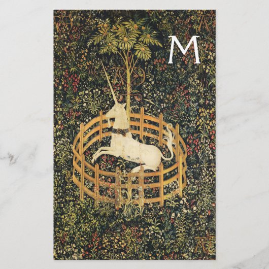 ユニコーン,ゴシックファンタジーの花,フローラモノラル 便箋 (正面)