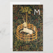 ユニコーン,ゴシックファンタジーの花,フローラモノラル 便箋 (正面/裏面)