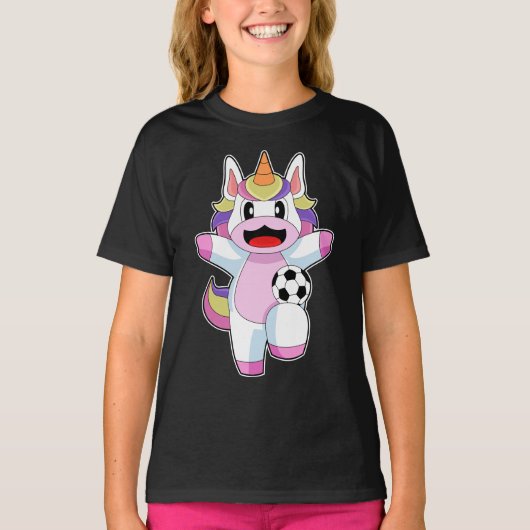 ユニコーン サッカー選手 サッカー Tシャツ (正面)