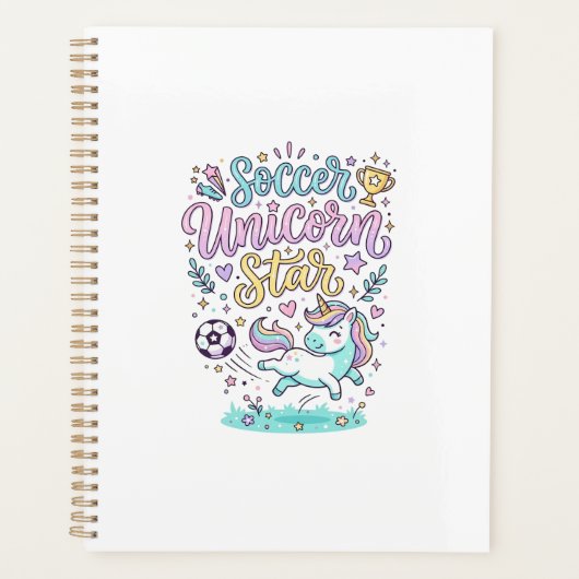 ユニコーン サッカー ユニコーン 星 かわいい プランナー手帳 (正面)