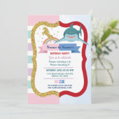 ユニコーン&シャークジョイントボーイガール誕生日 招待状 (スタンド正面)