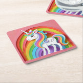 ユニコーン スクエアペーパーコースター (アングル)