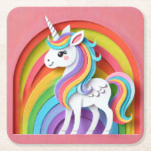ユニコーン スクエアペーパーコースター (正面)