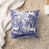 ユニコーン&スタグブルー&ホワイト クッション (ブランケット)