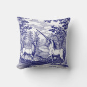 ユニコーン&スタグブルー&ホワイト クッション (正面)