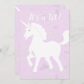 ユニコーン&スターズ1st誕生日 招待状 (正面/裏面)