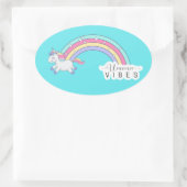 ユニコーン・ステッカー 楕円形シール (バッグ)