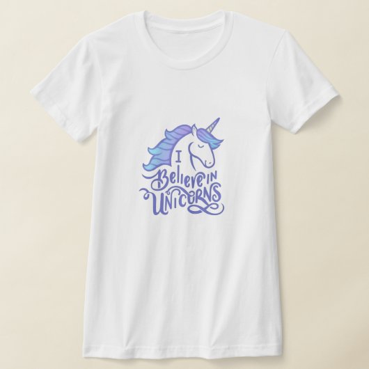 ユニコーン ステッカーTシャツデザイン Tシャツ (レイダウン)