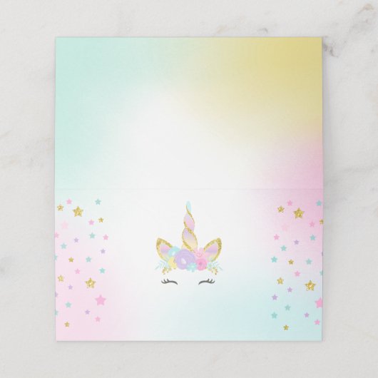 ユニコーン·スライム·座席表·マーメイド·テーブル·ナンバー プレイスカード (外部開封)