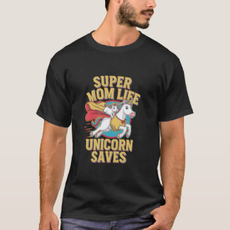 ユニコーン スーパーママ 命の恩人 先生 女性 ファンタジー Tシャツ