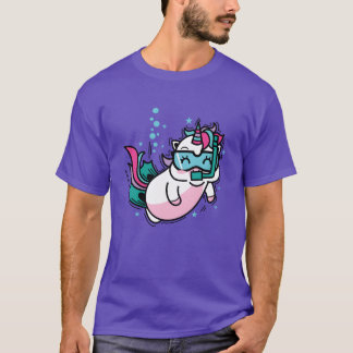 ユニコーン ダイビング 神話の生き物 スポーツ ガール ファミリー Tシャツ