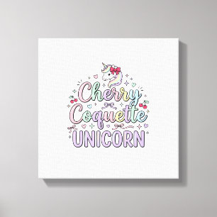ユニコーン チェリー コケット ユニコーン オリジナル Zazzle デザイン キャンバスプリント