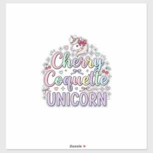 ユニコーン チェリー コケット ユニコーン オリジナル Zazzle デザイン シール