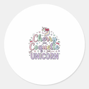 ユニコーン チェリー コケット ユニコーン オリジナル Zazzle デザイン ラウンドシール