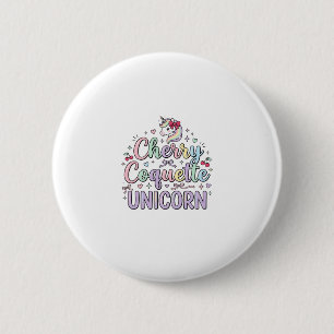 ユニコーン チェリー コケット ユニコーン オリジナル Zazzle デザイン 缶バッジ