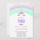 ユニコーン ツー マジカル バースデー 招待状 (正面)