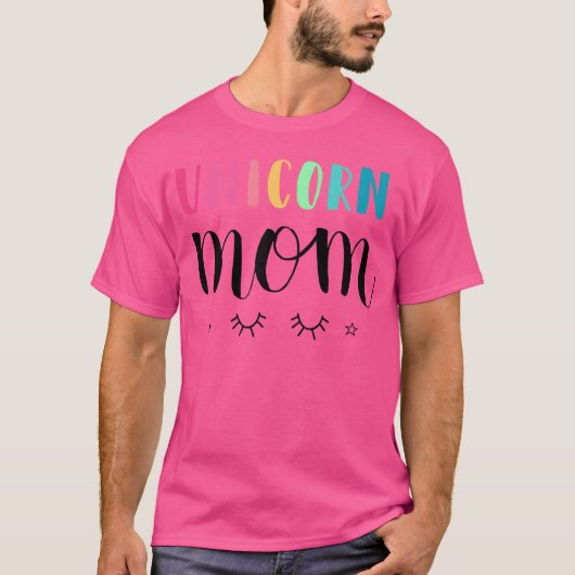 ユニコーン+デザイン+ママの引用 Tシャツ (正面)