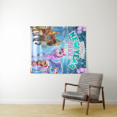 ユニコーン＆トナカイ キッズ ニューイヤー パーティー 背景 タペストリー (インサイチュ(横))