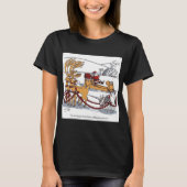 ユニコーン+トナカイ 女性用 黒Tシャツ Tシャツ (正面)