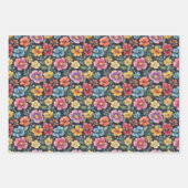 ユニコーン，トンボカラフルイ，花かわいいギフトセット ラッピングペーパーシート (正面3)