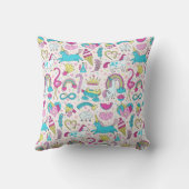 ユニコーン・ドードル・パターン クッション (裏面)