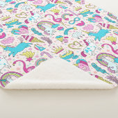 ユニコーン・ドードル・パターン シェルパブランケット (3/4)