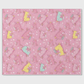 ユニコーン・ドードル・パターン ラッピングペーパー (フラット)