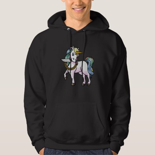 ユニコーン+ナイフ+女子+Tシャツ パーカ (正面)