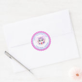 ユニコーン ハート かわいい オーダーメイド バレンタイン ラウンドシール (封筒)