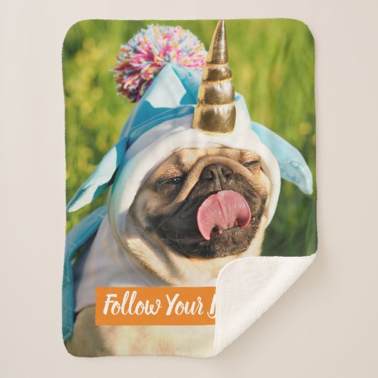 ユニコーン·パグ シェルパブランケット (正面)