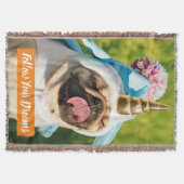 ユニコーン·パグ スローブランケット (正面)