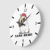 ユニコーン·パグ ラージ壁時計 (傾斜)