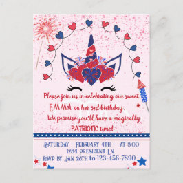 ユニコーン・パトリオの誕生日 インビテーションポストカード
