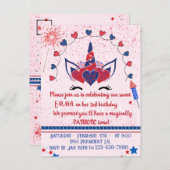 ユニコーン・パトリオの誕生日 インビテーションポストカード (正面/裏面)