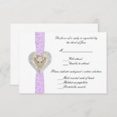 ユニコーン パープルレース ウェディング レスポンス カード (正面/裏面)