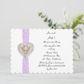 ユニコーン パープルレース ブライズメイド パーティー招待状 招待状 (スタンド正面)