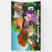 ユニコーン·ピクシー·レインボー·ファンタジー·ウッドランド写真 横断幕 (縦)