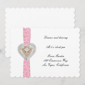 ユニコーン ピンクレース 結婚式 披露宴 招待状 (正面/裏面)