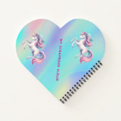 ユニコーン ピンク パープル ホログラフィック 新学期 ノートブック (裏面)