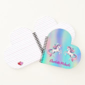 ユニコーン ピンク パープル ホログラフィック 新学期 ノートブック (内部)