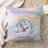 ユニコーン ピンク パープル 女の子 誕生日 枕 (ブランケット)