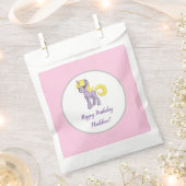 ユニコーン ピンク リトルガール 誕生日 記念品 袋 (クリップ留めされた状態)