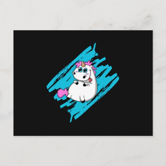 ユニコーン ファンタジー かわいい動物 面白い虹 贈り物 ポストカード (正面)
