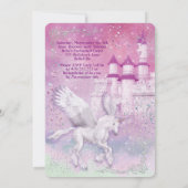 ユニコーン ファンタジー 城 誕生日パーティー 招待状 (裏面)